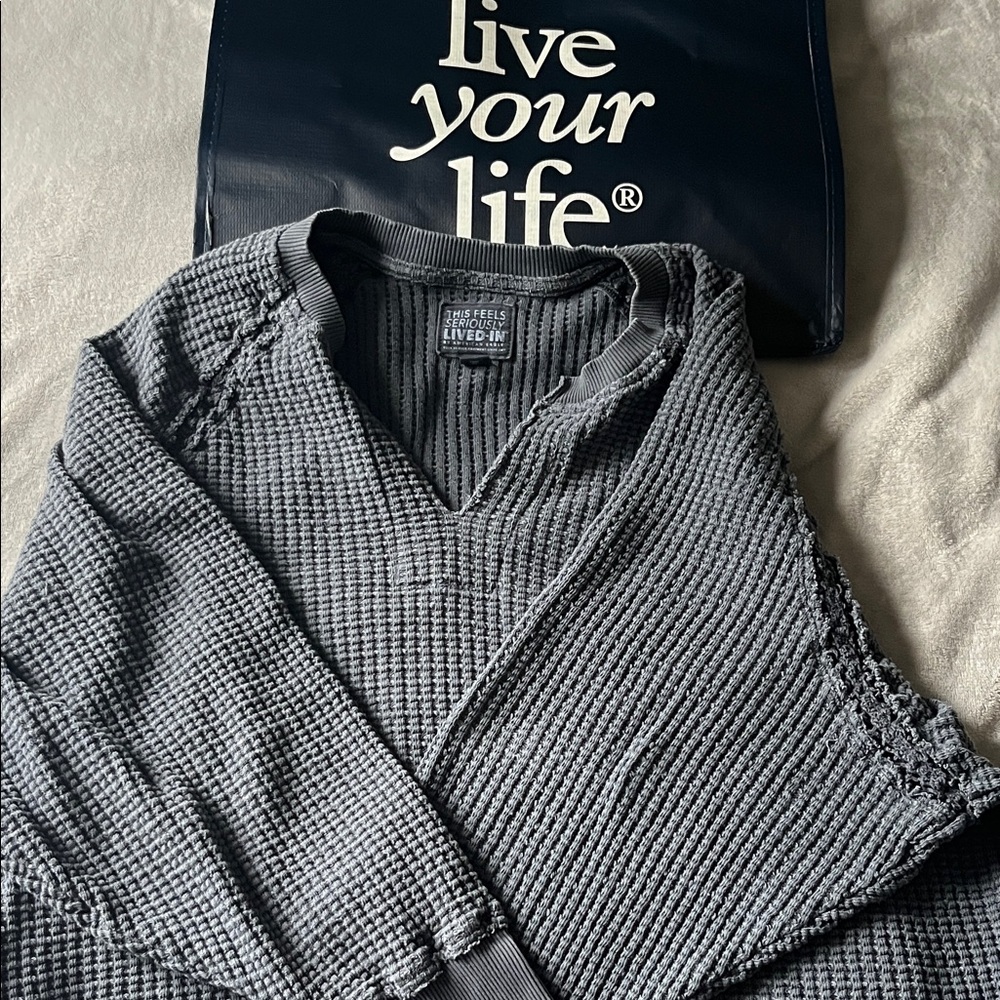 American Eagle Outfitters Gray V-Neck Sweater